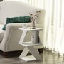 Hanah Home Mesa Auxiliar Albeni White 30x50x30 cm Blanco Tablero de Partículas Recubierto de Melamina